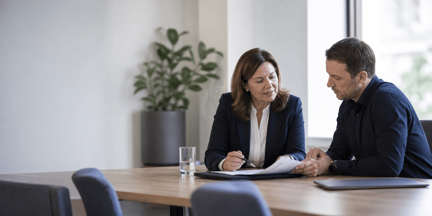 Workers compensation claims adviser reviewing a structured claim strategy