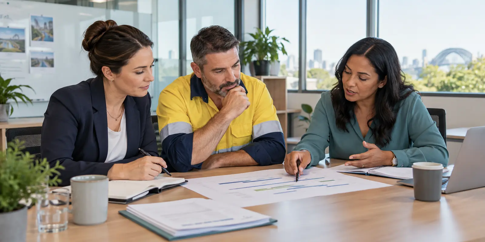 Australian employer team reviewing a long-duration workers compensation claim