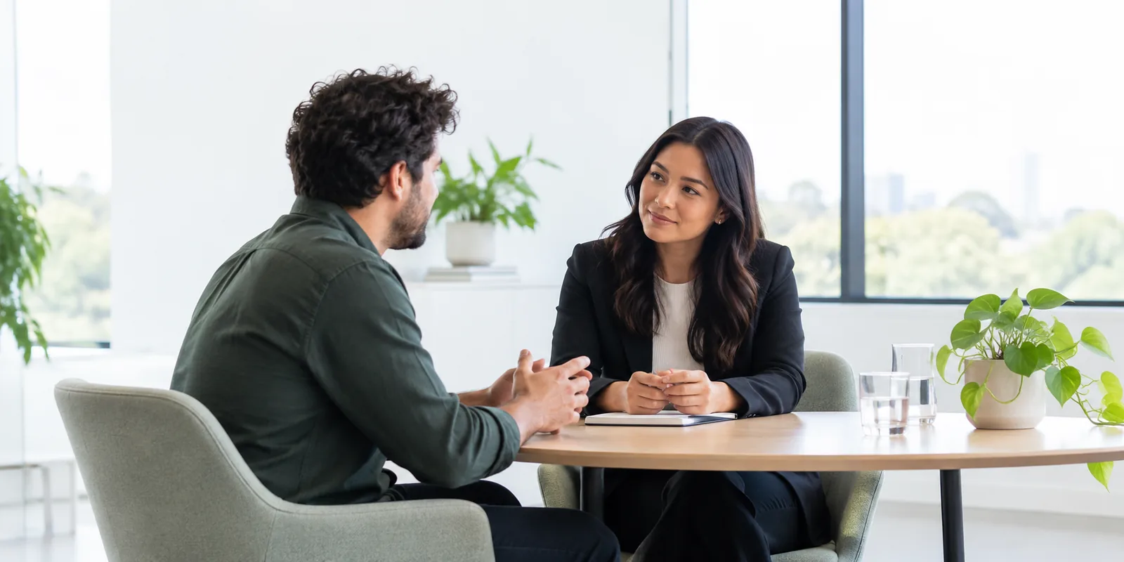 Employer listening respectfully during a psychological injury support discussion